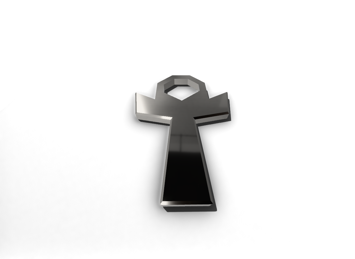 3D rendered Ankh in metallic finish